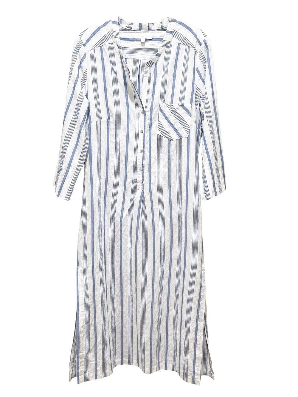 Everyday Ritual Tracey Stripe Cotton Nightgown Blue White Women’s Size Medium